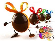 carte postale paques les oeufs en chocolat